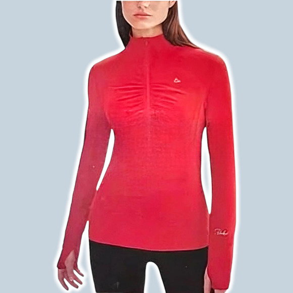 Paradox Tops - PARADOX Merino Blend Zip-Up Base Layer Top Sz Medium Thumbholes